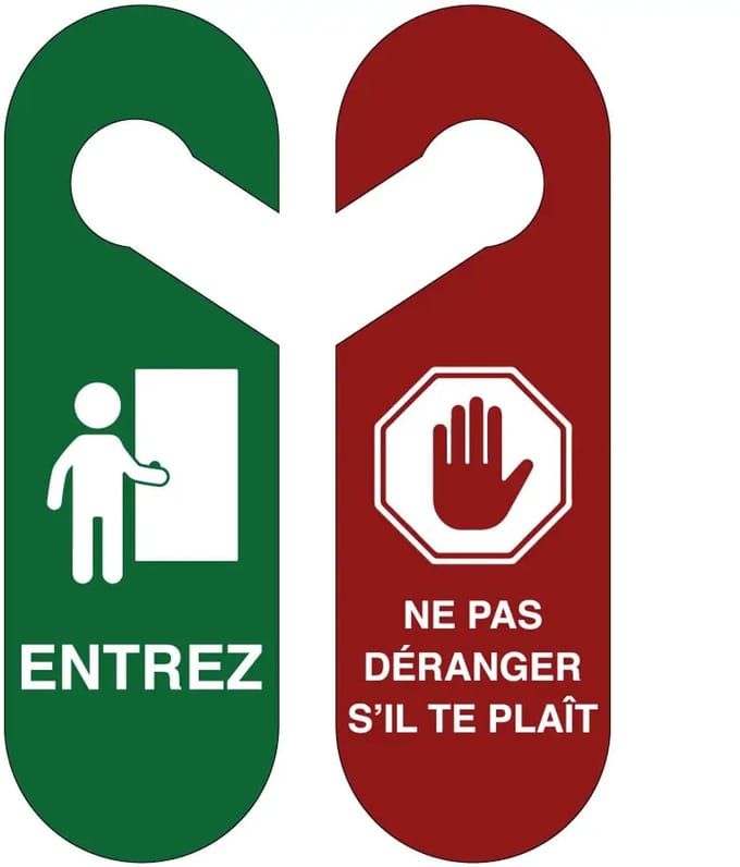 Ne pas déranger entrez deurhanger - Forex Re materiaal - dubbelzijdig | 25 x 8 cm