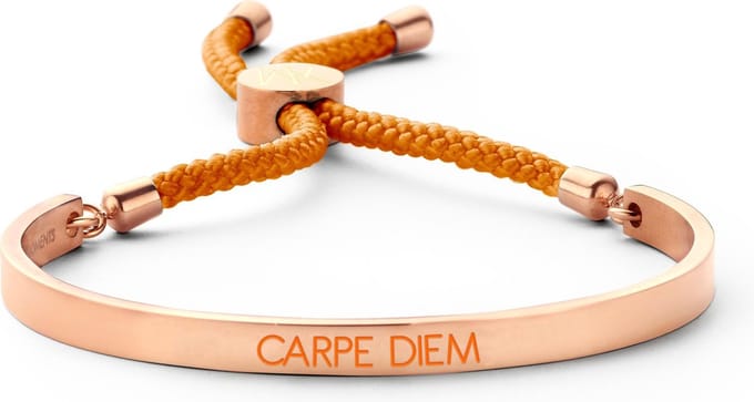 Key Moments 8KM-BC0040 Open Bangle - 5mm - Carpe Diem - Cadeau - Oranje