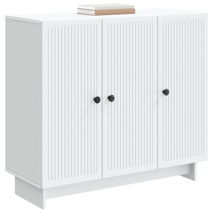 vidaXL - Dressoir - Wit - 89 - x - 34,5 - x - 80 - cm - Bewerkt - hout