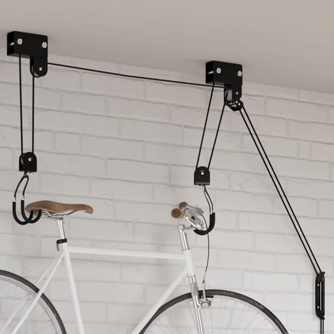 Vidaxl Treuil de levage pour vélo avec support plafond, 57 kg