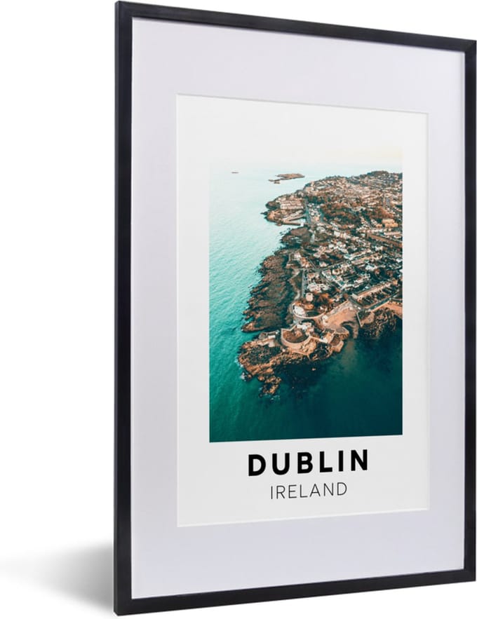 Fotolijst incl. Poster - Ierland - Dublin - Zee - 40x60 cm - Posterlijst