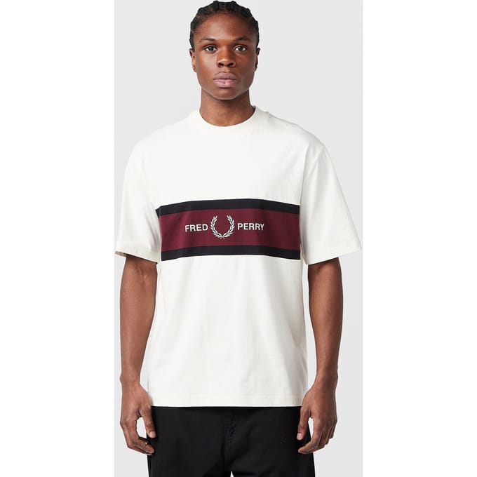Fred Perry Embroidered Panel T-Shirt, wit