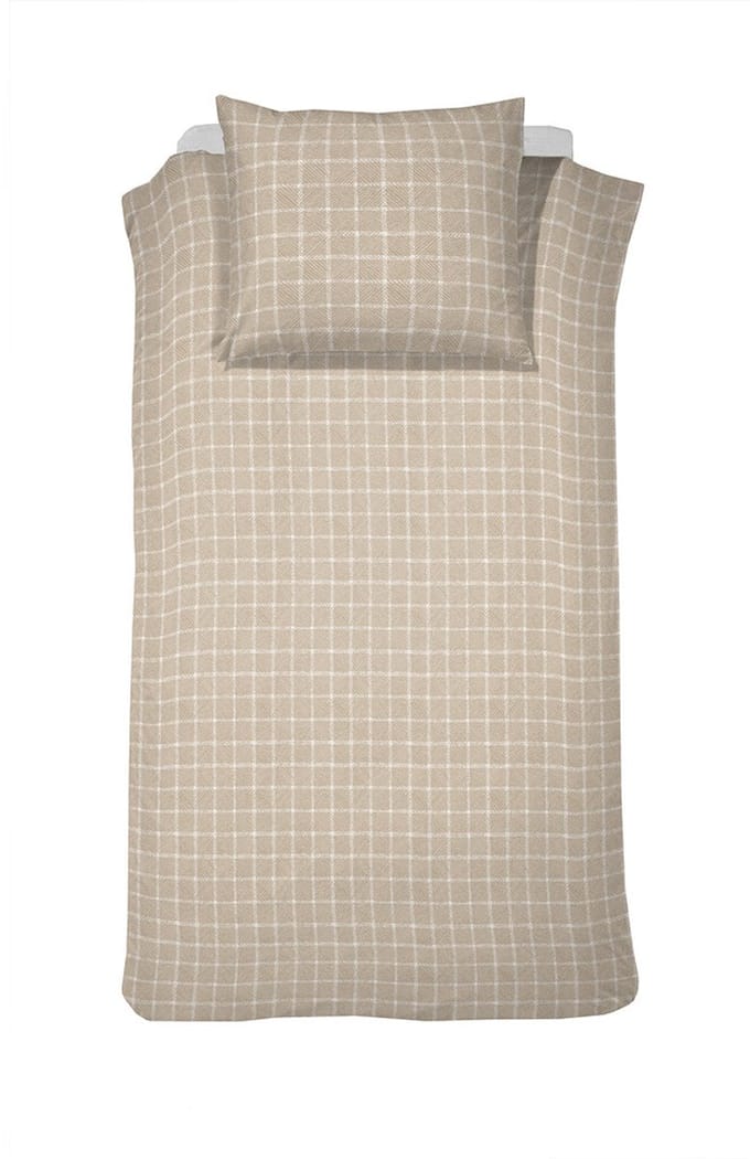 Cinderella Dekbedovertrek Carre Flanel - Naturel - 140x220