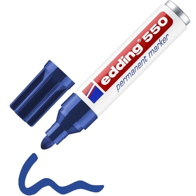 edding 550 permanent marker, Ronde punt 3-4 mm, blauw, 1 stuk