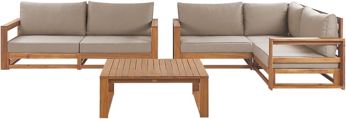 TIMOR II - Tuinset voor 4 - Taupe - Gecertificeerd Acaciahout