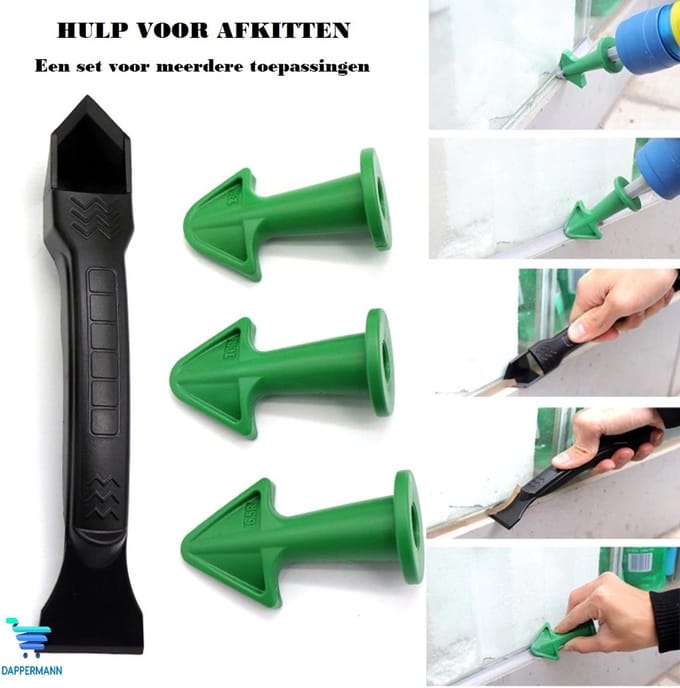Afkit set 4 delig - Unieke kithulp kitpistool Siliconenkit hulp