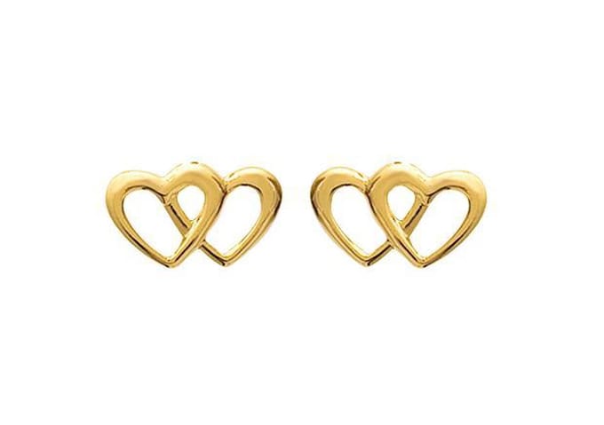 Montebello Oorbellen Double OG - Dames - Zilver Verguld - Hart - 11x7mm