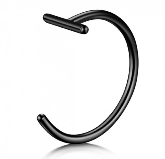 Fake lip Piercing- zwart 12 mm - Charme Bijoux