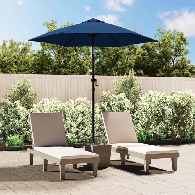 vidaXL - Parasol - 200x224 - cm - aluminium - blauw
