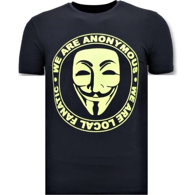 Exclusief Heren T-shirt - We Are Anonymous - Blauw
