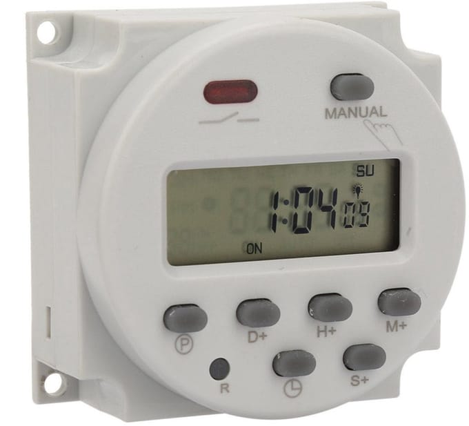 SPHProducts - Programmeerbare Digitale Tijdschakelaar - Elektronische Timer - LCD Display - Zwart - Automatisch in- en uitschakelen - Geschikt voor hui...