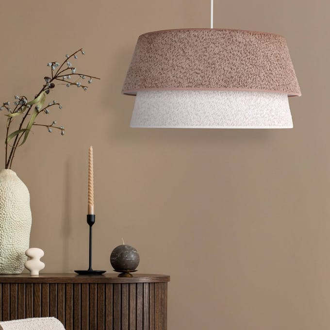 Euluna Hanglamp Boucle, Ø 50 cm, cappucchino/ecru