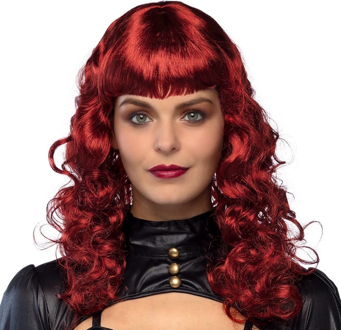 Boland - Pruik Lady Steampunk Rood - Krullen - Lang - Vrouwen - Prinses - Sciencefiction- Steampunk- Fantasy