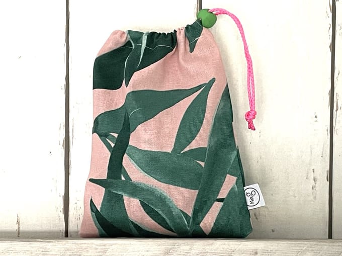 MixG | Knikkerzak | Roze met bladeren | Meisje