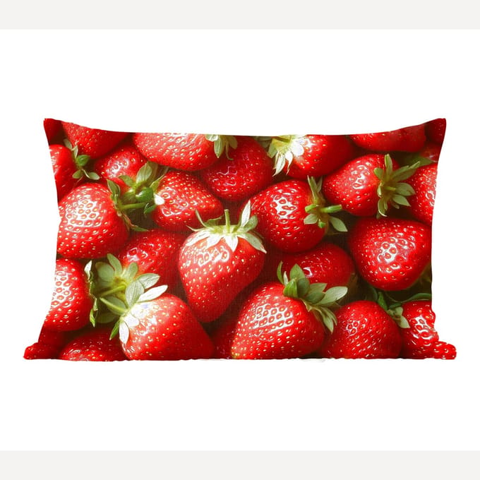 Sierkussens - Kussentjes Woonkamer - 60x40 cm - Aardbei - Fruit - Rood