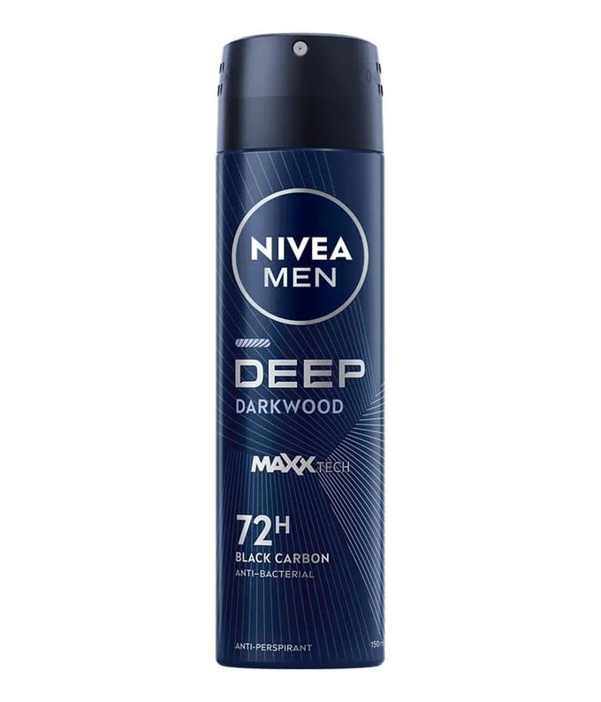 Nivea Men Deep Darkwood Antiperspirant Mannen Spray Met Kool 72H 150Ml