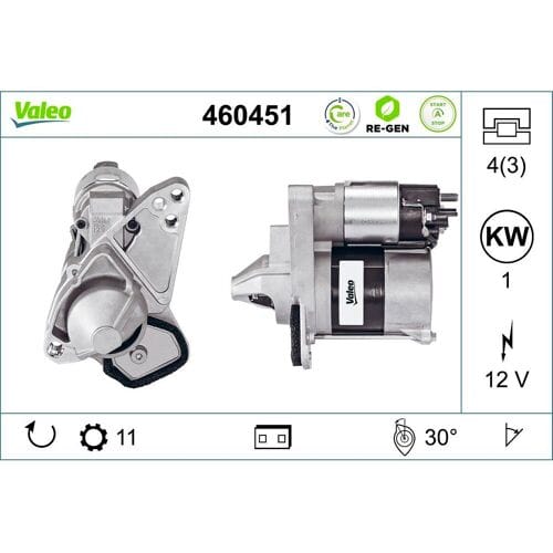 Starter VALEO RE-GEN AT STOP&START; VALEO 460451