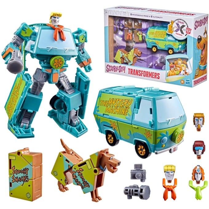 Transformers Scooby Doo Mysterious Prime & Automutt Converting Action Figure Set, Robot Toys for Ages 8+