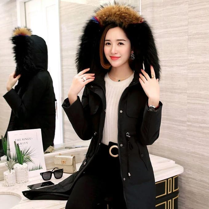 Winterjas Dames Parka Jas Dons Lang Groot Vrouwelijk Warm Capuchon Dameskleding Bovenkleding Overjas M white