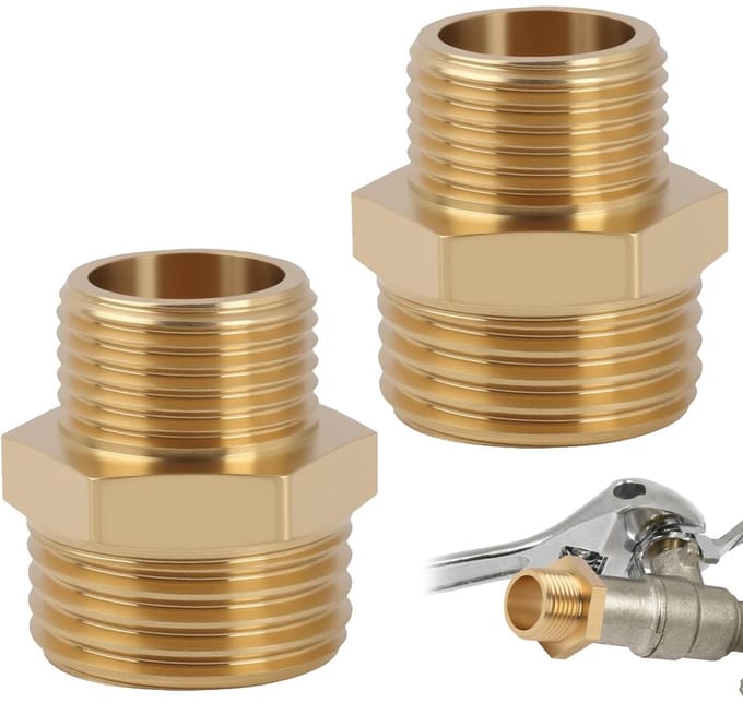 Cosensi - Dailygoods - 2 Stuks Verloopnippel Messing voor Drinkwater