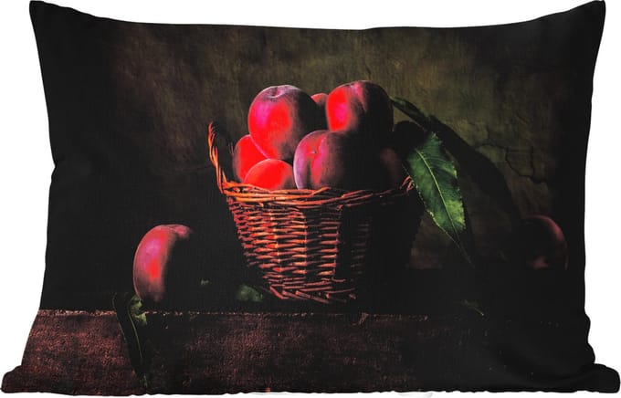 Buitenkussens - Tuin - Mand - Pruim - Roze - Rustiek - Fruit - Stilleven - 50x30 cm
