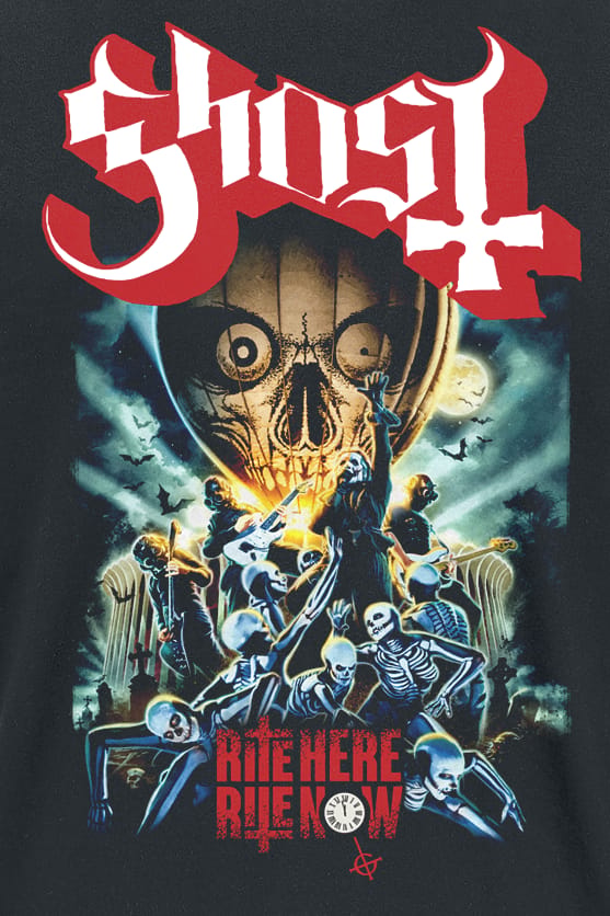 Ghost T-shirt - Rite Here Poster Tee - S tot L - voor Mannen - zwart