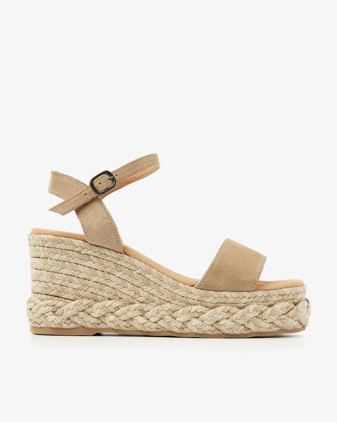 VIA VAI Capri Neva Espadrilles Dames - Suède - Beige - Maat 41