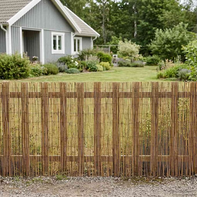 vidaXL - Tuinhek - Gecarboniseerd - 500 - x - 90 - cm - Riet