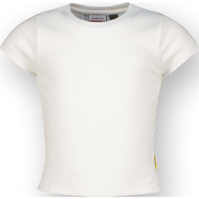 Vingino Girls Basic-crop Rib Tee T-shirt Real White Größe: 2 | T-Shirts Outlet | kids | Weiß