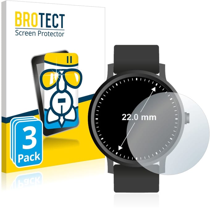 Screenprotector 3 Stuks voor Horloges (Rond, ø: 22 mm) Beschermglas transparant