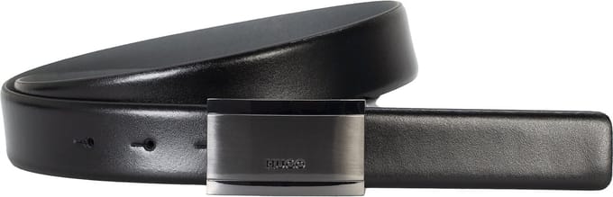 HUGO leren heren riem - zwart