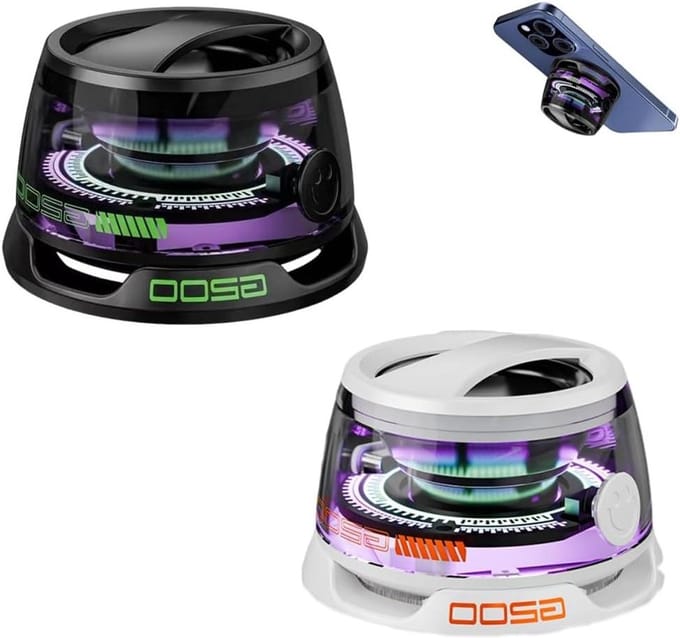 Mini Luidspreker - Bluetooth Speaker - Muziek Luisteren - Magnetische Bevestiging - 56x36mm - Zwart Wit