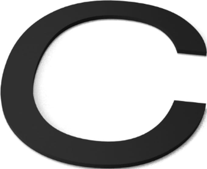 Letter C Model: Huisletter Staal