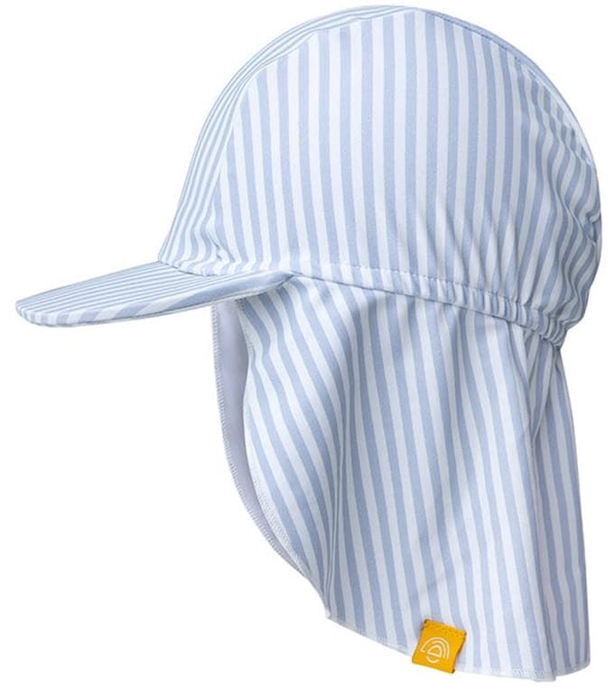 Swim Essentials - zonnehoedje - 0-4 jaar - UV kap - Uv nekbescherming - Blue White - Gestreept