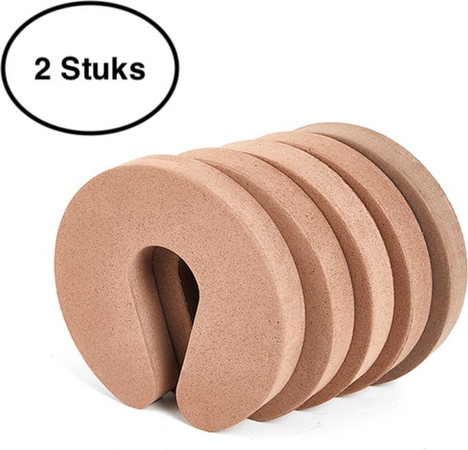 Schuim Deurstopper - set van 2 - deurbuffer - Bruin