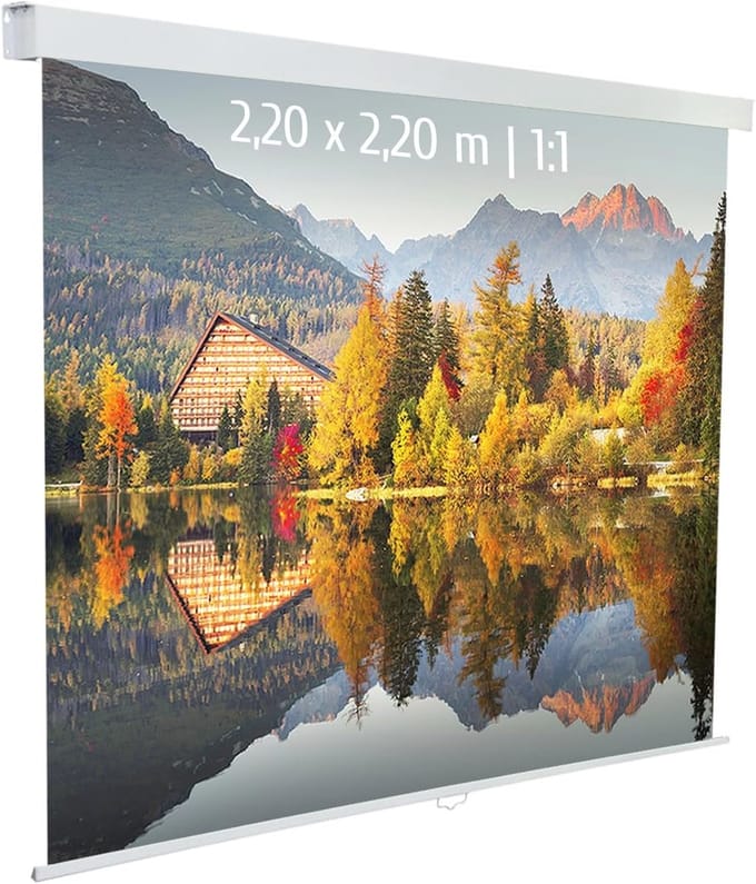 Projectiescherm - Beeldscherm - Presentaties Geven - Automatische Sluiting - 220x220 cm - Wit
