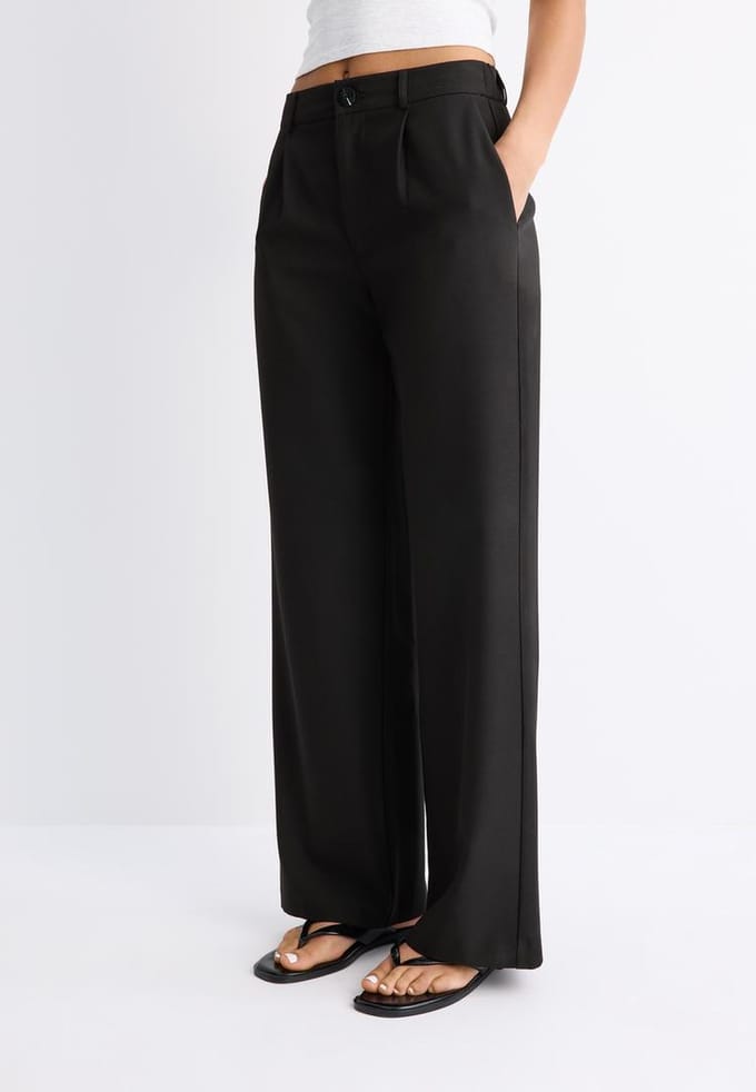 Stradivarius Rechte pantalon  Zwart 32