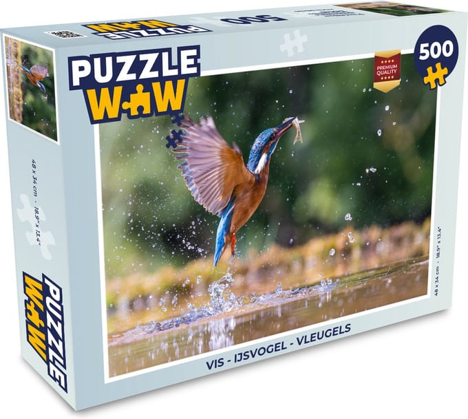 Puzzel Vis - IJsvogel - Vleugels - Legpuzzel - Puzzel 500 stukjes