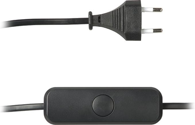 Lybardo - Snoerdimmer LED - Zwart - 3-75W - Elektronische Zekering - Met Drukknop