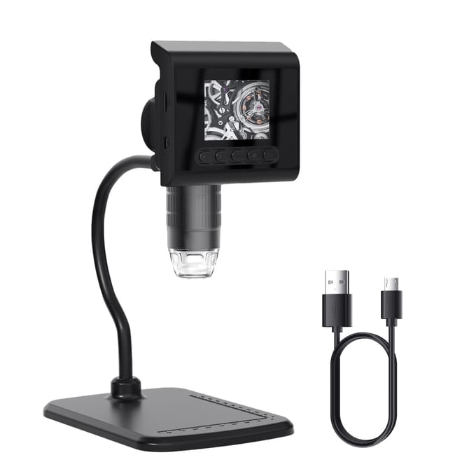 2.4'' LCD Digitale Microscoop, 1080P 1000X Vergroting Zoom Microscoop Camera, Draagbare Vergrootglas 0 zwart