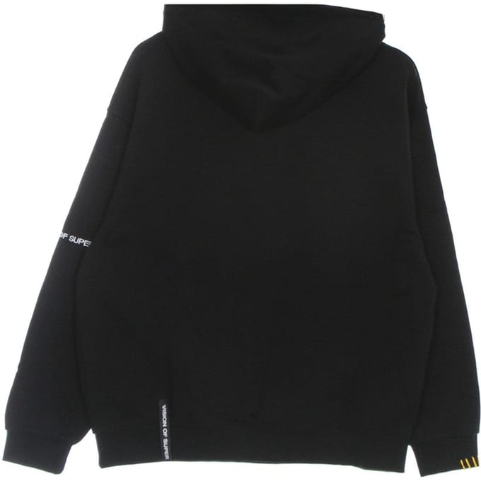 Lichtgewicht herensweatshirt met capuchon, oversized capuchon met harlekijnprint, zwart