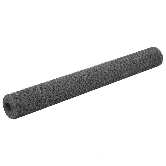 vidaXL - Kippengaas - 25x1,2 - m - staal - met - PVC - coating - grijs
