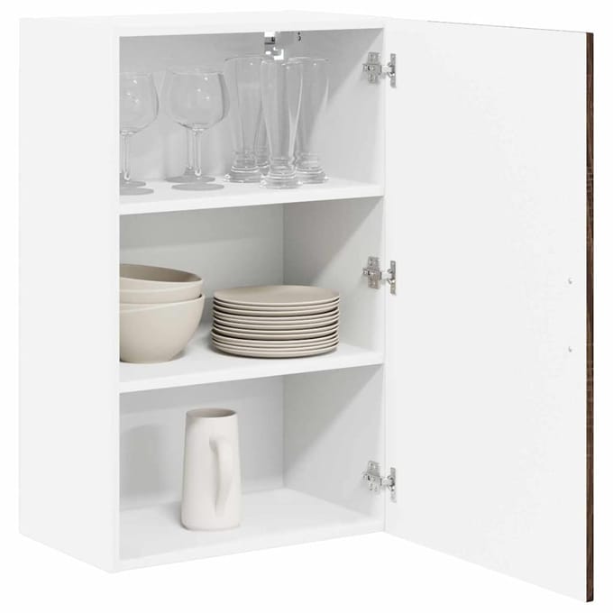 vidaXL - Wandkast - LUCCA - Bruin - eiken - 50 - x - 31 - x - 80 - cm - Bewerkt - hout