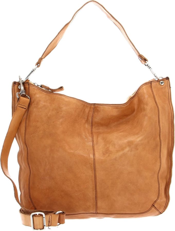 CAMPOMAGGI Leren Schoudertas Shoulder Bag Cammello Lichtbruin