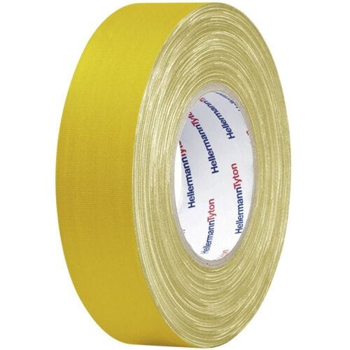 HellermannTyton HTAPE-TEX-YE-19x50 712-00502 Textieltape HelaTape Tex Geel (l x b) 50 m x 19 mm 1 stuk(s)