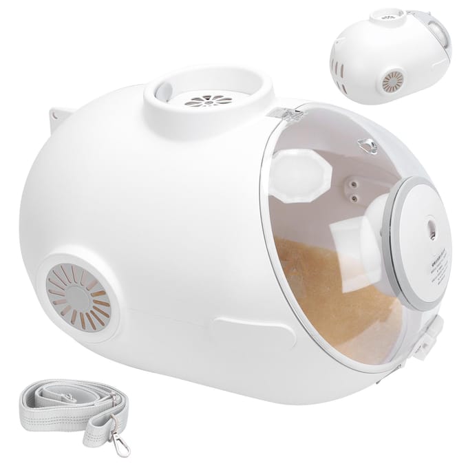 Transparante Schoudertas Katten Capsule Drager Capsule met Ingebouwde Ventilator Lamp Voerbak white
