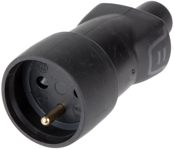 Legrand zwart rubber stopcontact 2P+Z