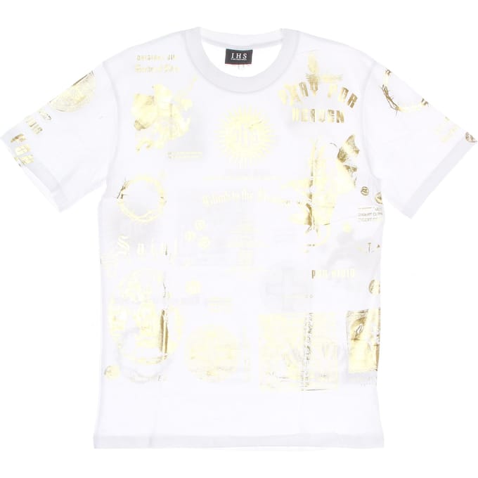 T-shirt Man Gold Manifesto Tee Wit/goud