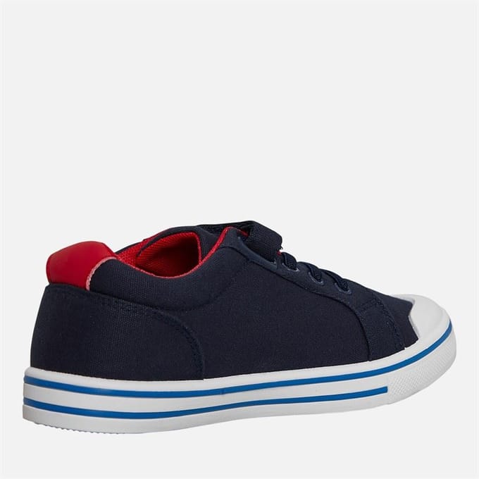 Penguin Junior Regenboog Canvas Navy/Rood Sneakers