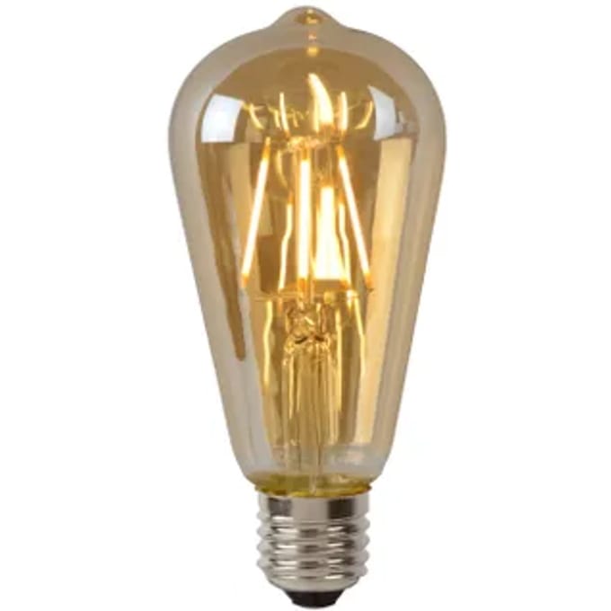 Lucide ST64 - Filament lamp - Ø 6,4 cm - LED Dimbaar - E27 - 1x5W 2700K - Amber